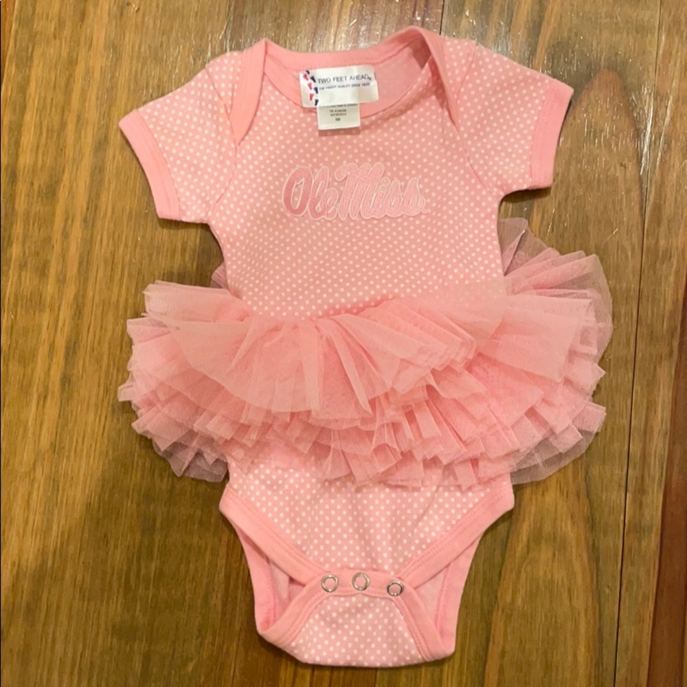 Pink Ole Miss Onesie with Tutu